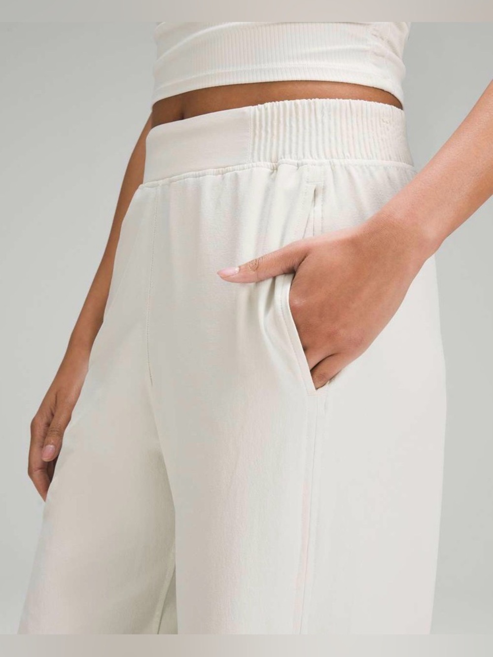 Lululemon Stretch Woven Wide-Leg High-Rise Pant in Bone - Picture 3 of 6
